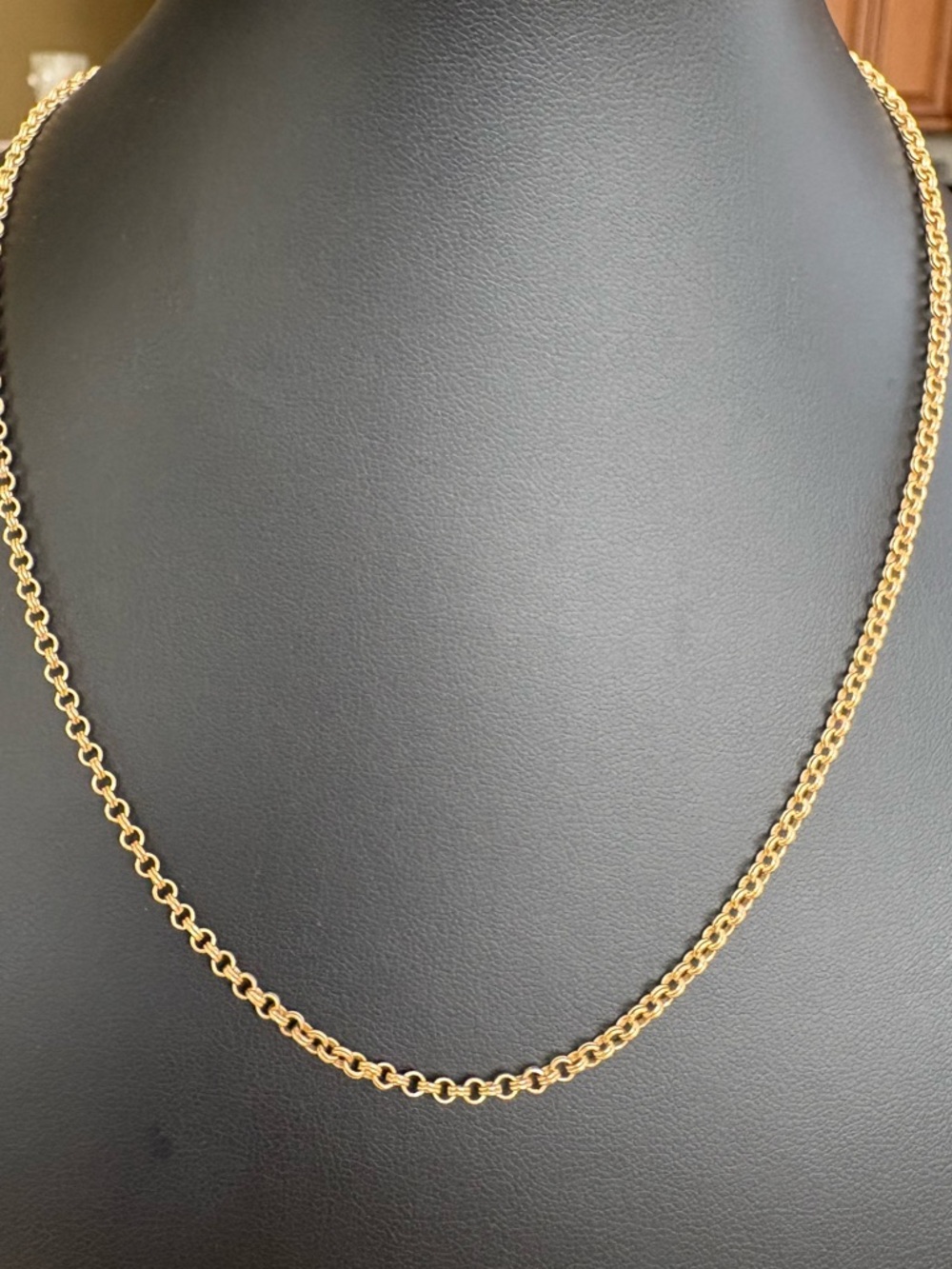 Vintage 1/20 12KGF yellow gold Rollo cable chain link necklace 18" long - Picture 7 of 11